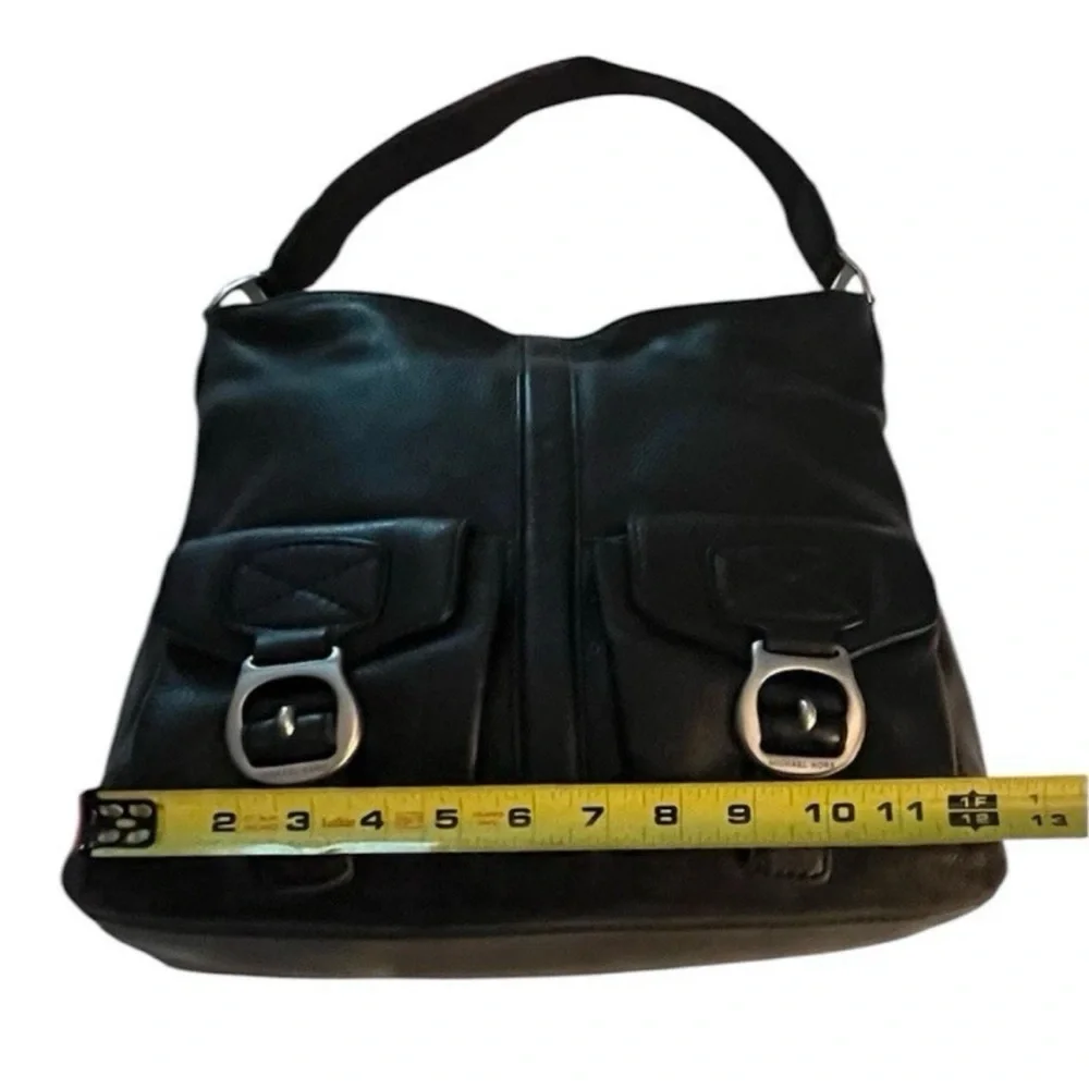 Michael Kors Black Hobo Satchel Soft Shell Pebbled Boho Leather Shoulder Bag